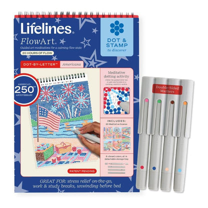 Lifelines Coloring & Painting Kits FlowArt: Dot-by-Letter - Americana 250th Anniversary