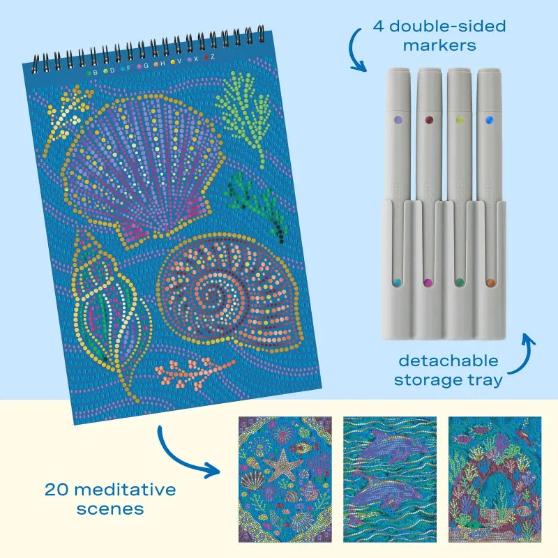 Lifelines Coloring & Painting Kits FlowArt: Dot-by-Letter Metallic - Into the Deep