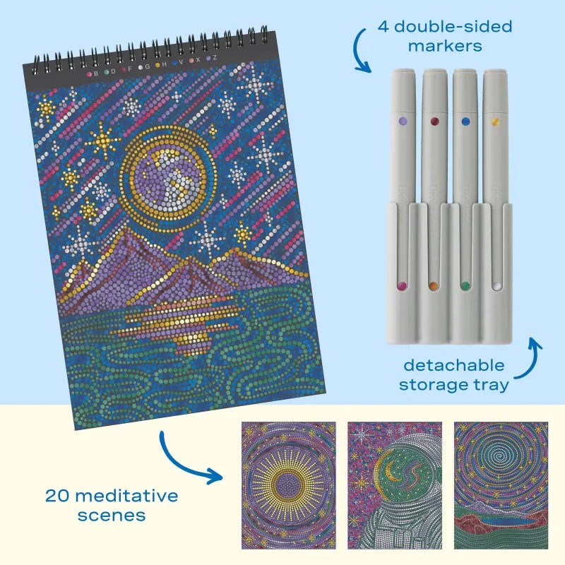 Lifelines Coloring & Painting Kits FlowArt: Dot-by Letter Metallic - Into the Galaxy