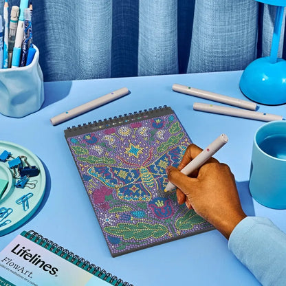 Lifelines Coloring & Painting Kits FlowArt: Dot-by-Letter Metallic - Moonlit Garden
