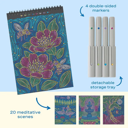 Lifelines Coloring & Painting Kits FlowArt: Dot-by-Letter Metallic - Moonlit Garden
