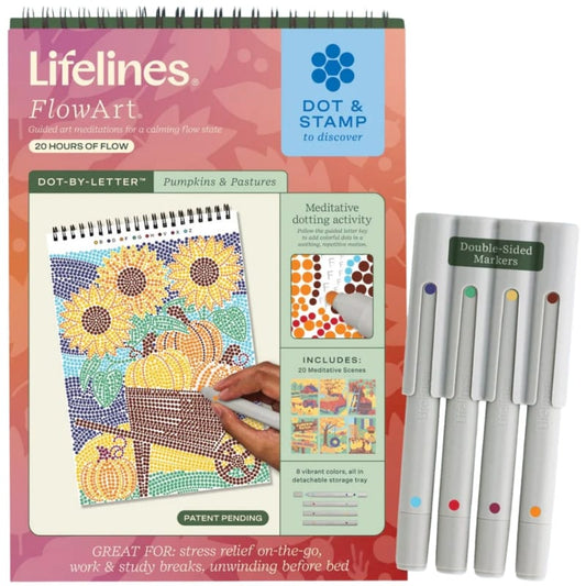 Lifelines Coloring & Painting Kits FlowArt: Dot-by-Letter - Pumpkins & Pastures