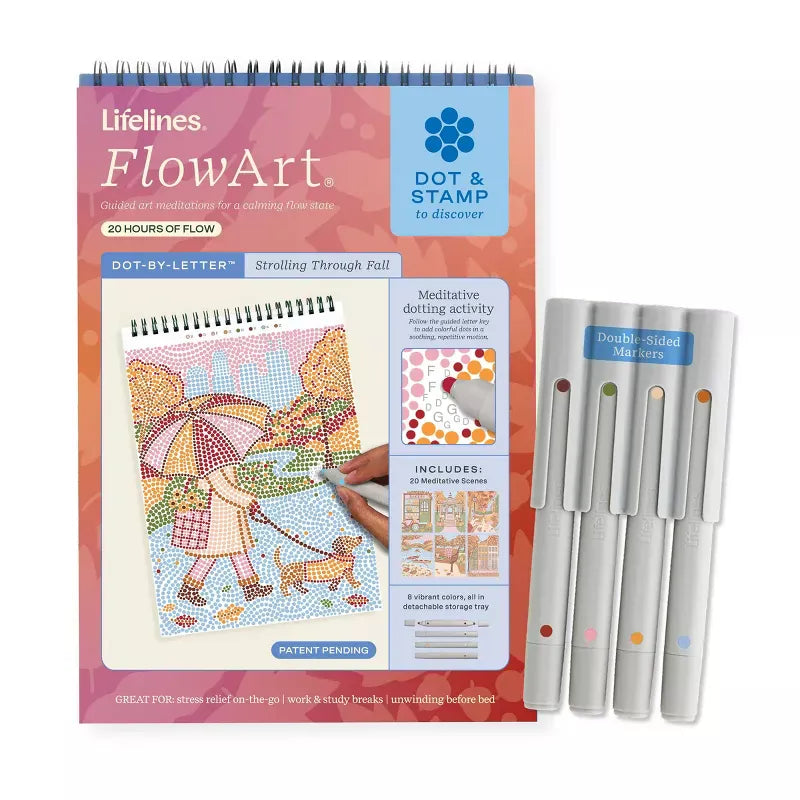 Lifelines Coloring & Painting Kits FlowArt: Dot-by-Letter - Strolling Through Fall