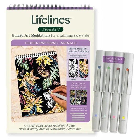 Lifelines Coloring & Painting Kits FlowArt Hidden Patterns - Animals