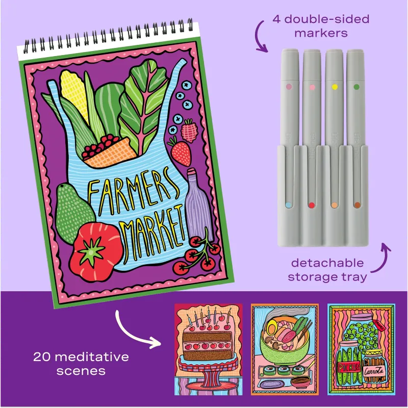 Lifelines Coloring & Painting Kits FlowArt: Hidden Pictures - Foodie Fun