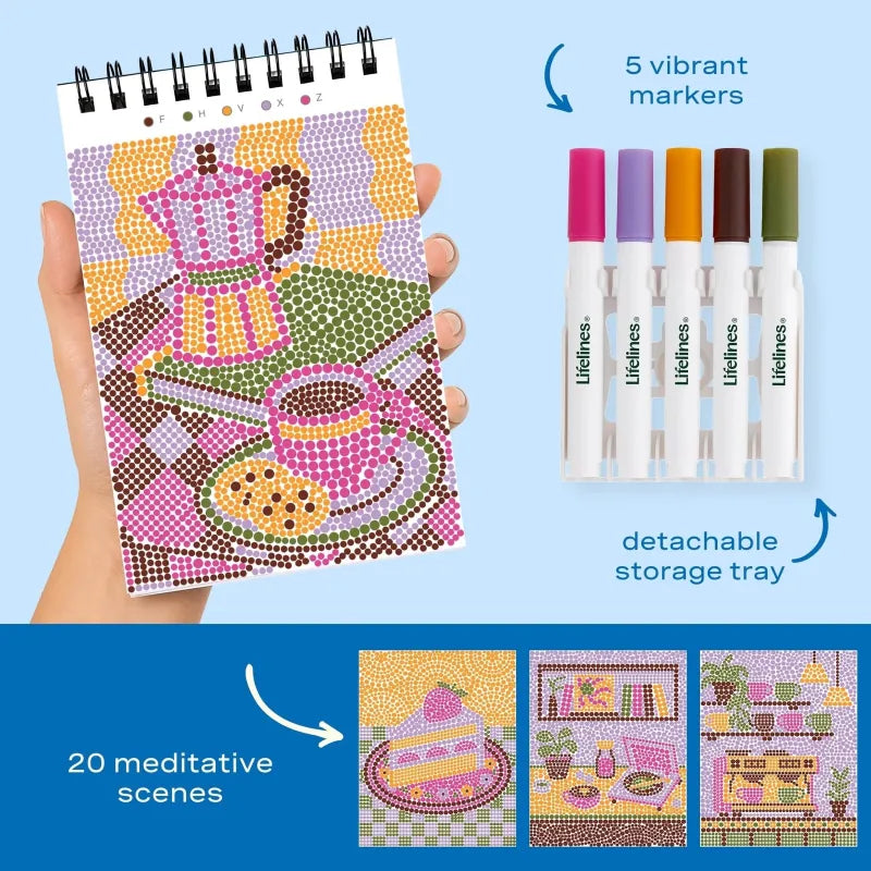 Lifelines Coloring & Painting Kits FlowArt Mini Single Cafe Comforts