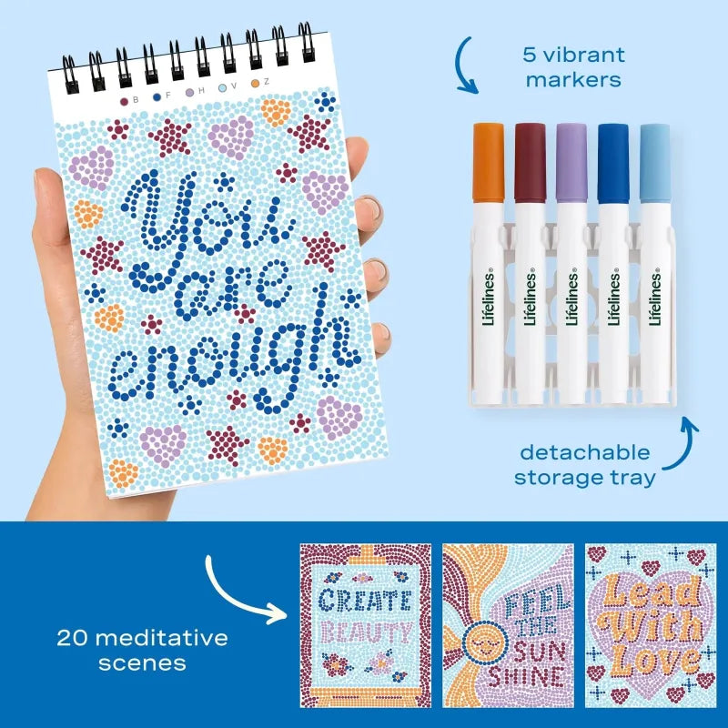 Lifelines Coloring & Painting Kits FlowArt Mini Single Pocket Positivity
