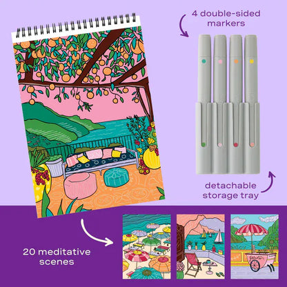 Lifelines Coloring & Painting Kits FlowArt: Scented Color-to-Reveal - Citrus Coastlines