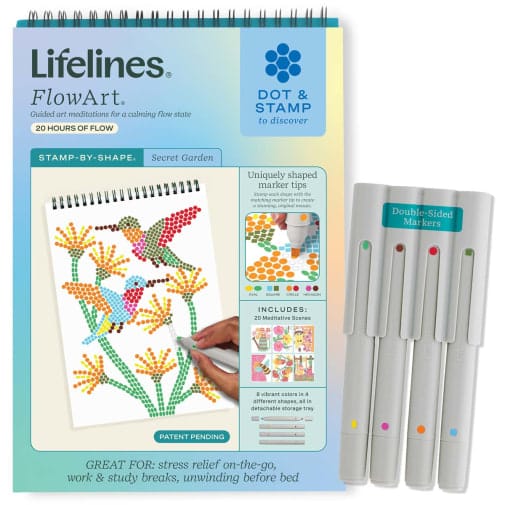 Lifelines Coloring & Painting Kits FlowArt: Stamp-by-Shape - Secret Garden