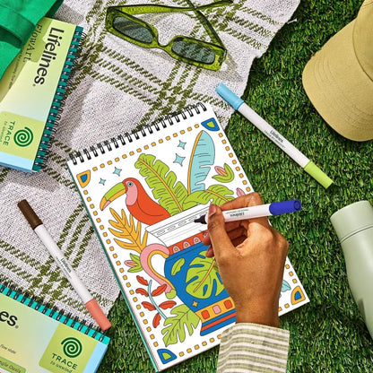 Lifelines Coloring & Painting Kits FlowArt: Trace-by-Groove - Jungle Oasis