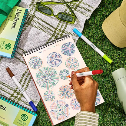 Lifelines Coloring & Painting Kits FlowArt: Trace-by-Line - Tropical Paradise