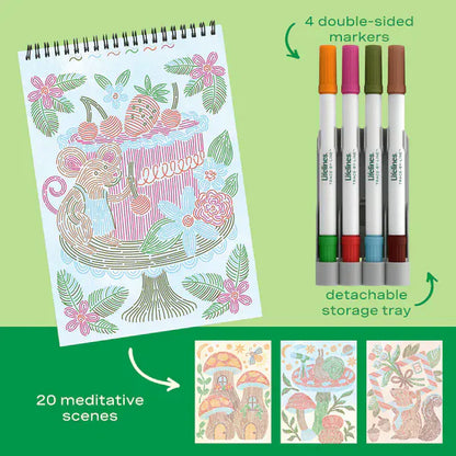 Lifelines Coloring & Painting Kits FlowArt: Trace-by-Lines - Woodland Whimsy