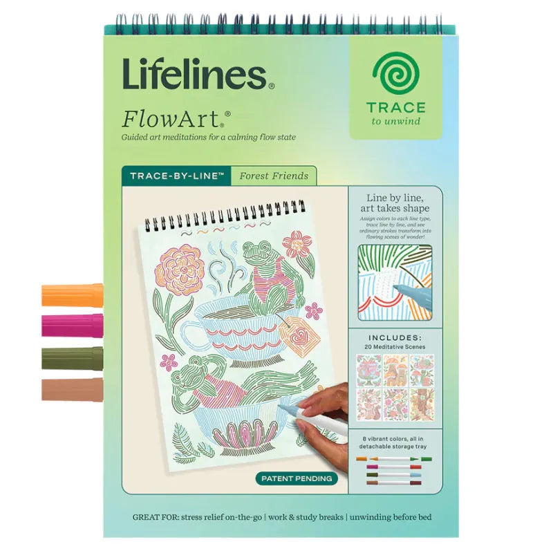 Lifelines Coloring & Painting Kits FlowArt: Trace-by-Lines - Woodland Whimsy