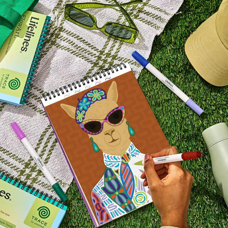Lifelines Coloring & Painting Kits FlowArt: Trace-to-Doodle - Wild Style