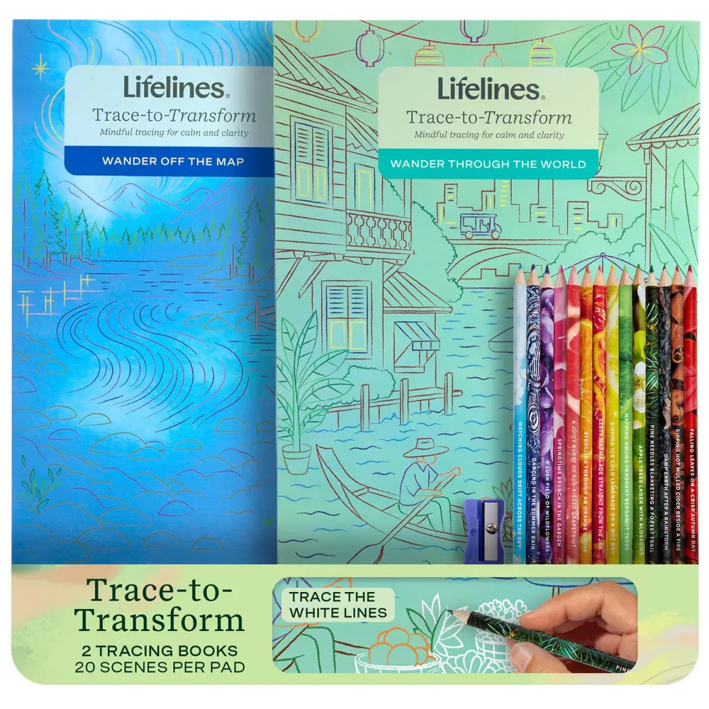 Lifelines Coloring & Painting Kits Tracing Art Pads with Colored Pencils