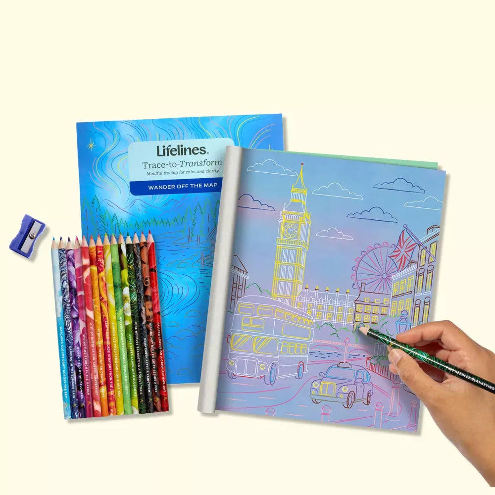Lifelines Coloring & Painting Kits Tracing Art Pads with Colored Pencils