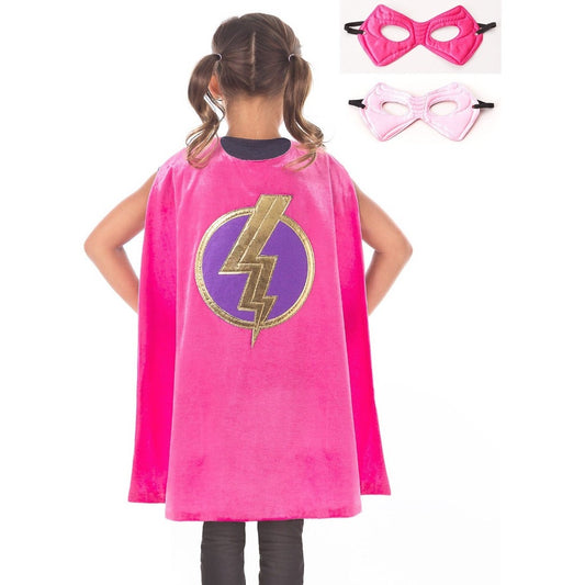 Little Adventures Dress Up Outfits Pink Hero Cape & Mask Set