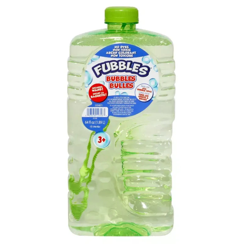 Little Kids Inc. Bubbles Fubbles Bubble Solution 64oz (Assorted Colors)