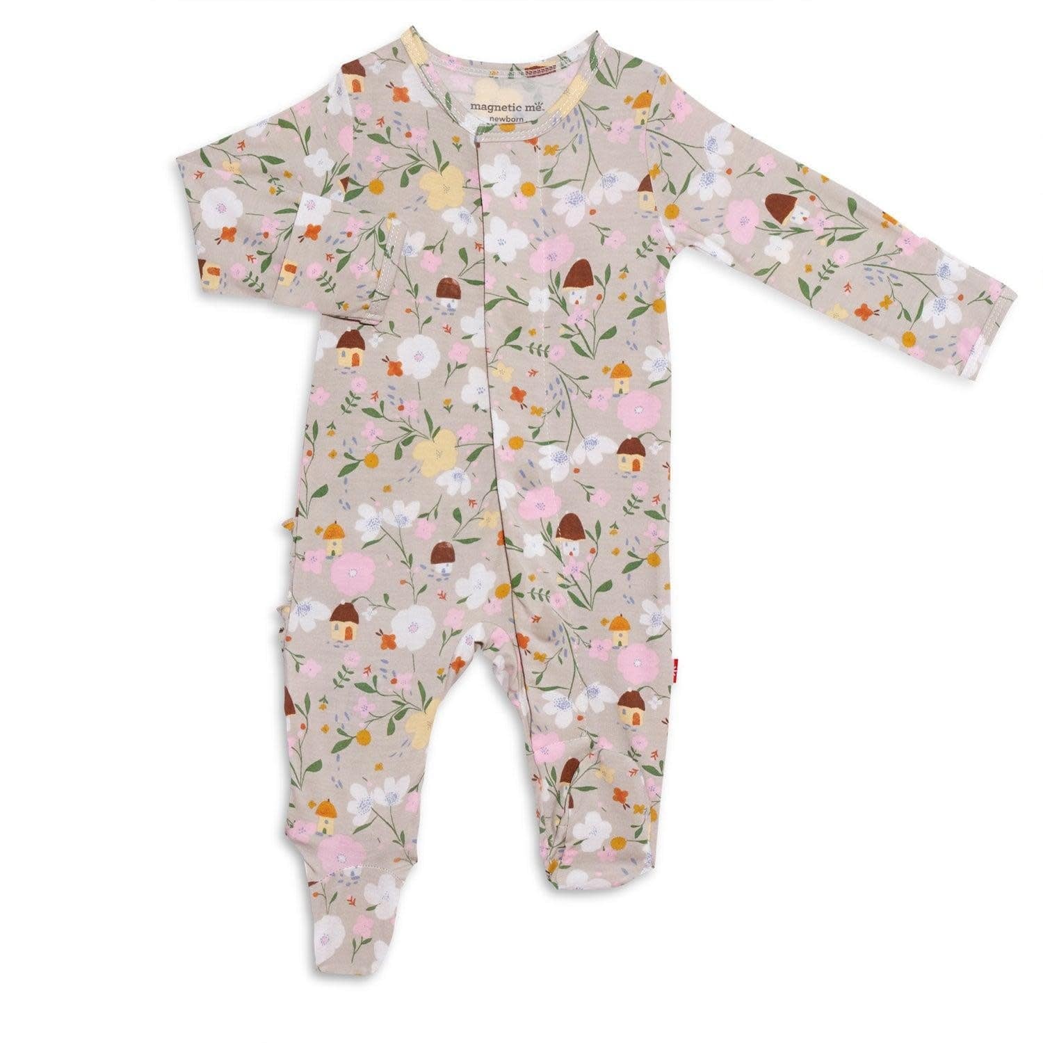 Magnetic Me Infant Clothing Magnetic Me Footie Portabella Posies