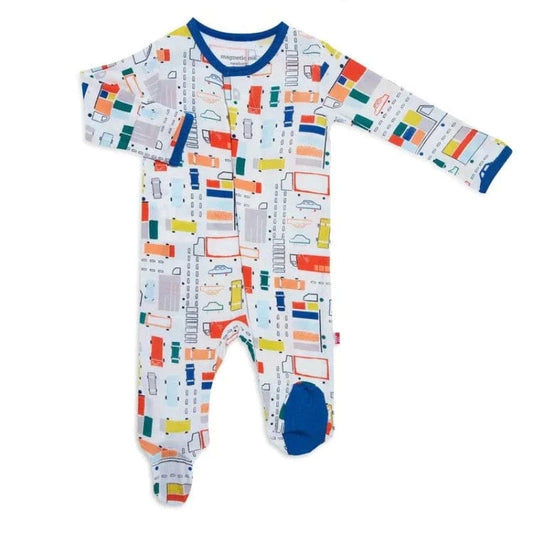 Magnetic Me Infant Clothing Magnetic Me Traffic Jammie Footie