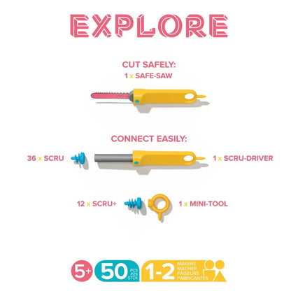 Makedo Construction HOLIDAY Makedo Explore Cardboard Construction Kit