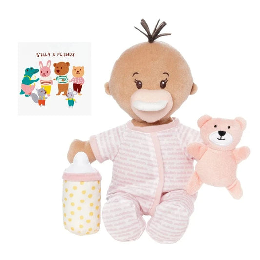 Manhattan Toy Dolls HOLIDAY Love, Stella - Sleepy Time Set Beige Doll with Brown Tuft