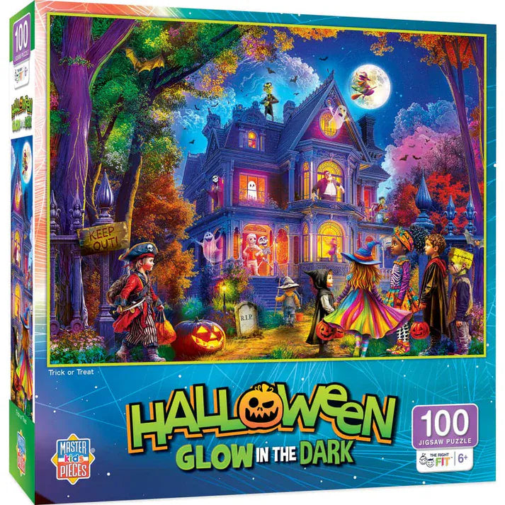 MasterPieces 100 Piece Puzzles Trick or Treat 100 Piece Glow in the Dark Puzzle