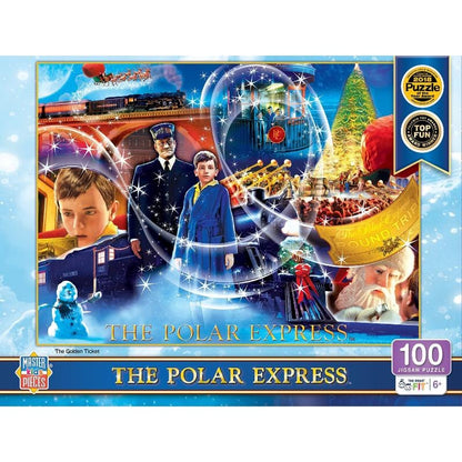 MasterPieces Holiday Puzzles Default The Polar Express - The Golden Ticket 100 Piece Puzzle