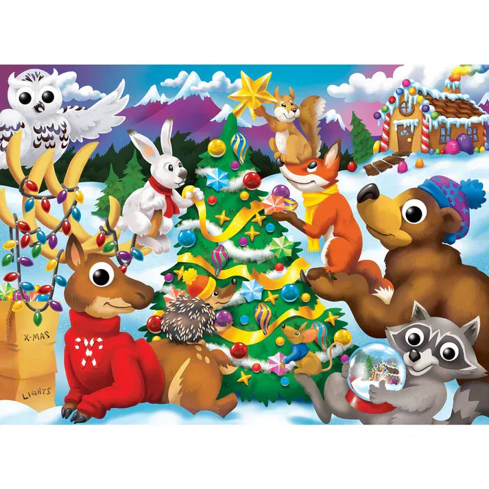MasterPieces Under 100 Piece Puzzles Around the Christmas Tree 48 Piece Googly Eyes Puzzle
