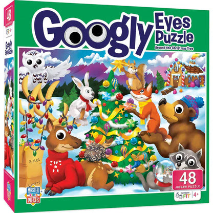 MasterPieces Under 100 Piece Puzzles Around the Christmas Tree 48 Piece Googly Eyes Puzzle