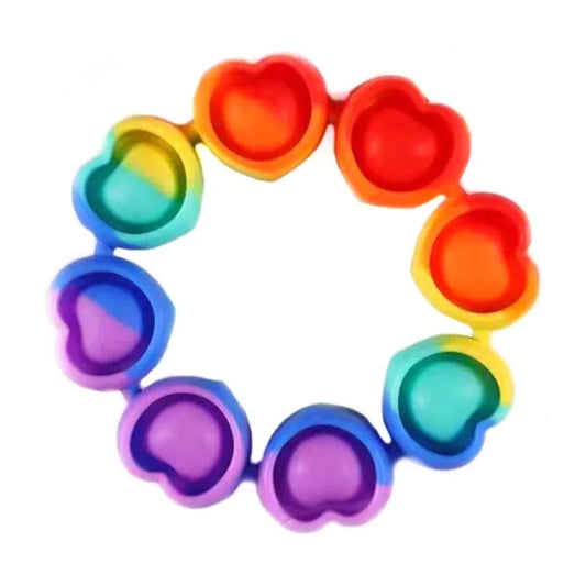 Mavi Bandz Fidget Toys Pop-N-Style Tie Dye Heart Fidget Bracelet