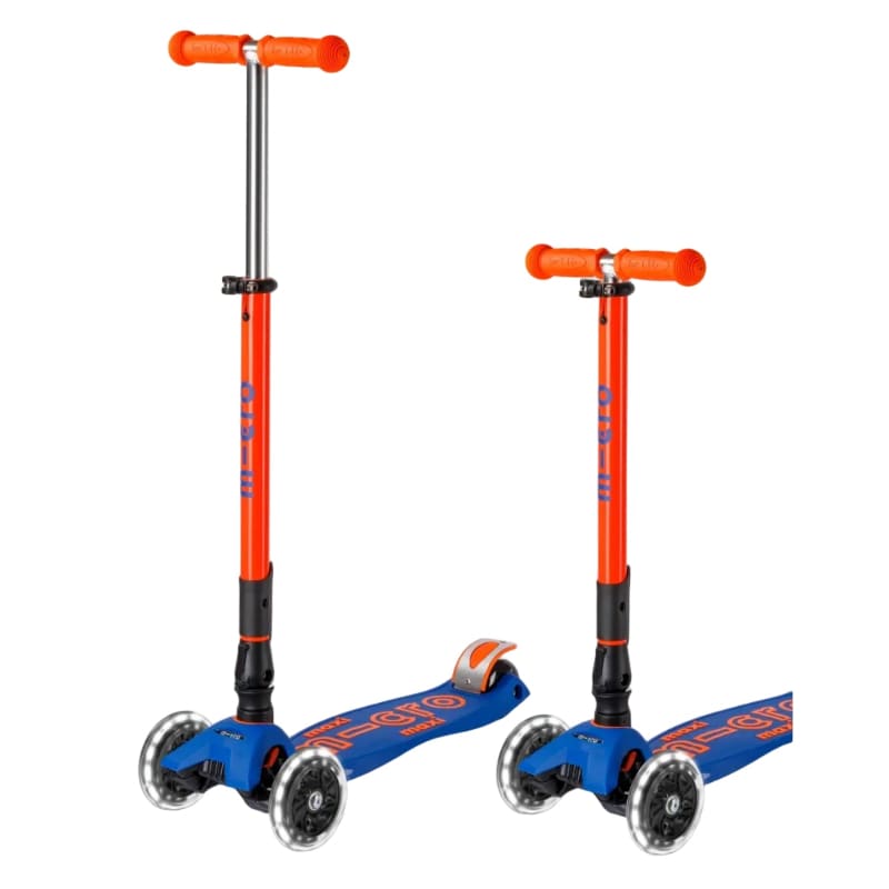Micro Kickboard LED Scooters Default Maxi Foldable LED Scooter - Neon Orange/Blue