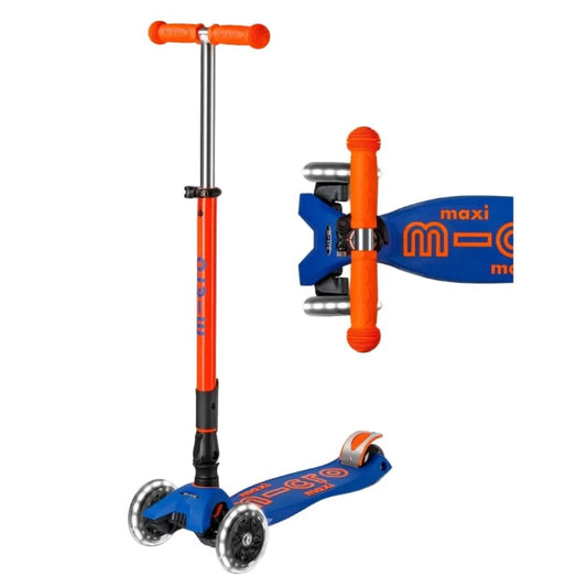 Micro Kickboard LED Scooters Default Maxi Foldable LED Scooter - Neon Orange/Blue