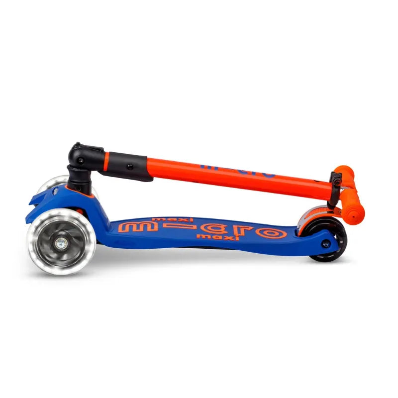Micro Kickboard LED Scooters Default Maxi Foldable LED Scooter - Neon Orange/Blue