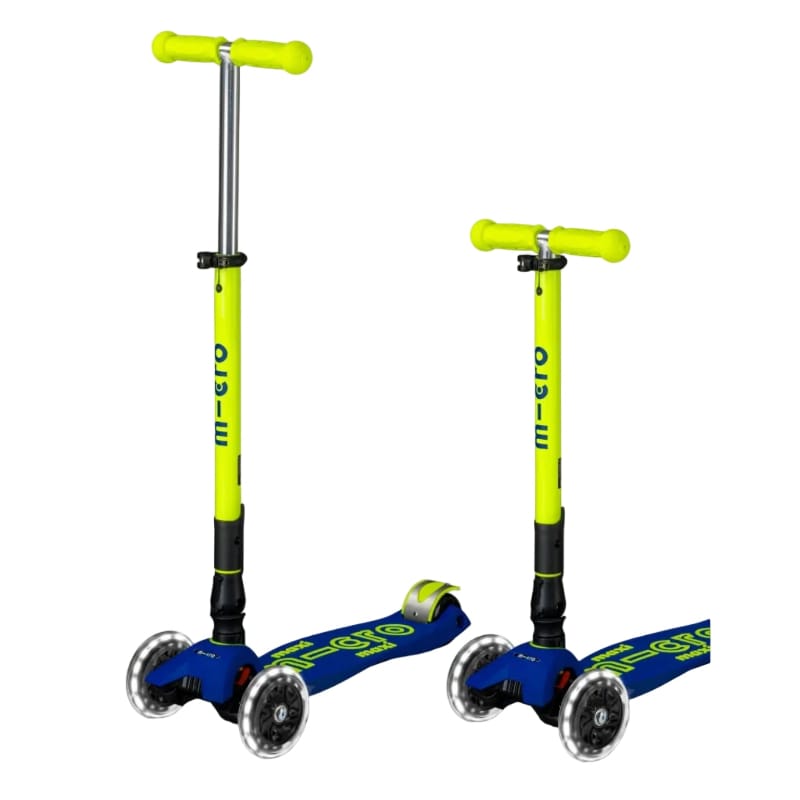 Micro Kickboard LED Scooters Default Maxi Foldable LED Scooter - Neon Yellow/Blue