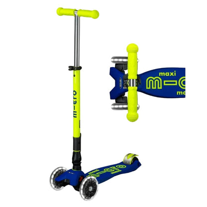 Micro Kickboard LED Scooters Default Maxi Foldable LED Scooter - Neon Yellow/Blue