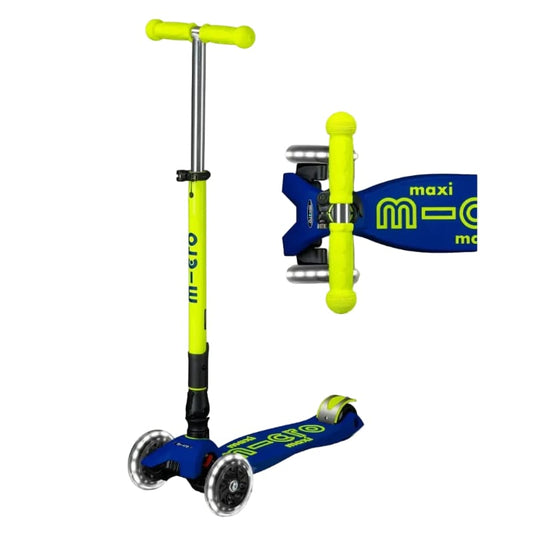 Micro Kickboard LED Scooters Default Maxi Foldable LED Scooter - Neon Yellow/Blue
