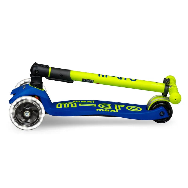 Micro Kickboard LED Scooters Default Maxi Foldable LED Scooter - Neon Yellow/Blue