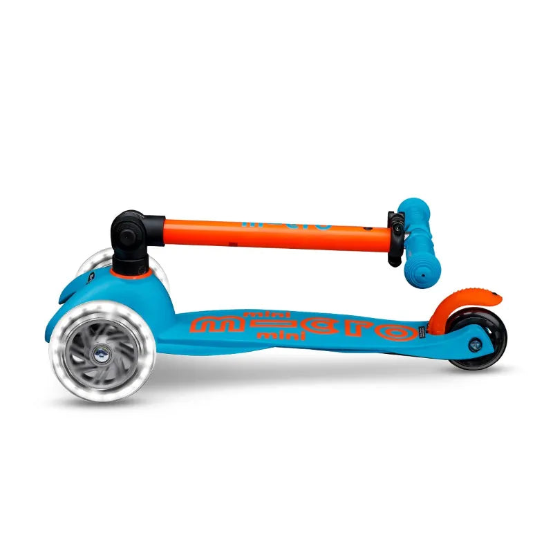 Micro Kickboard LED Scooters Default Mini Foldable LED Scooter - Neon Orange/Aqua