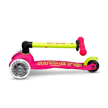 Micro Kickboard LED Scooters Default Mini Foldable LED Scooter - Neon Pink/Yellow