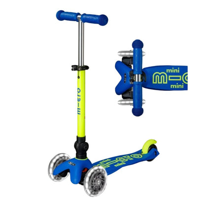 Micro Kickboard LED Scooters Default Mini Foldable LED Scooter - Neon Yellow/Blue