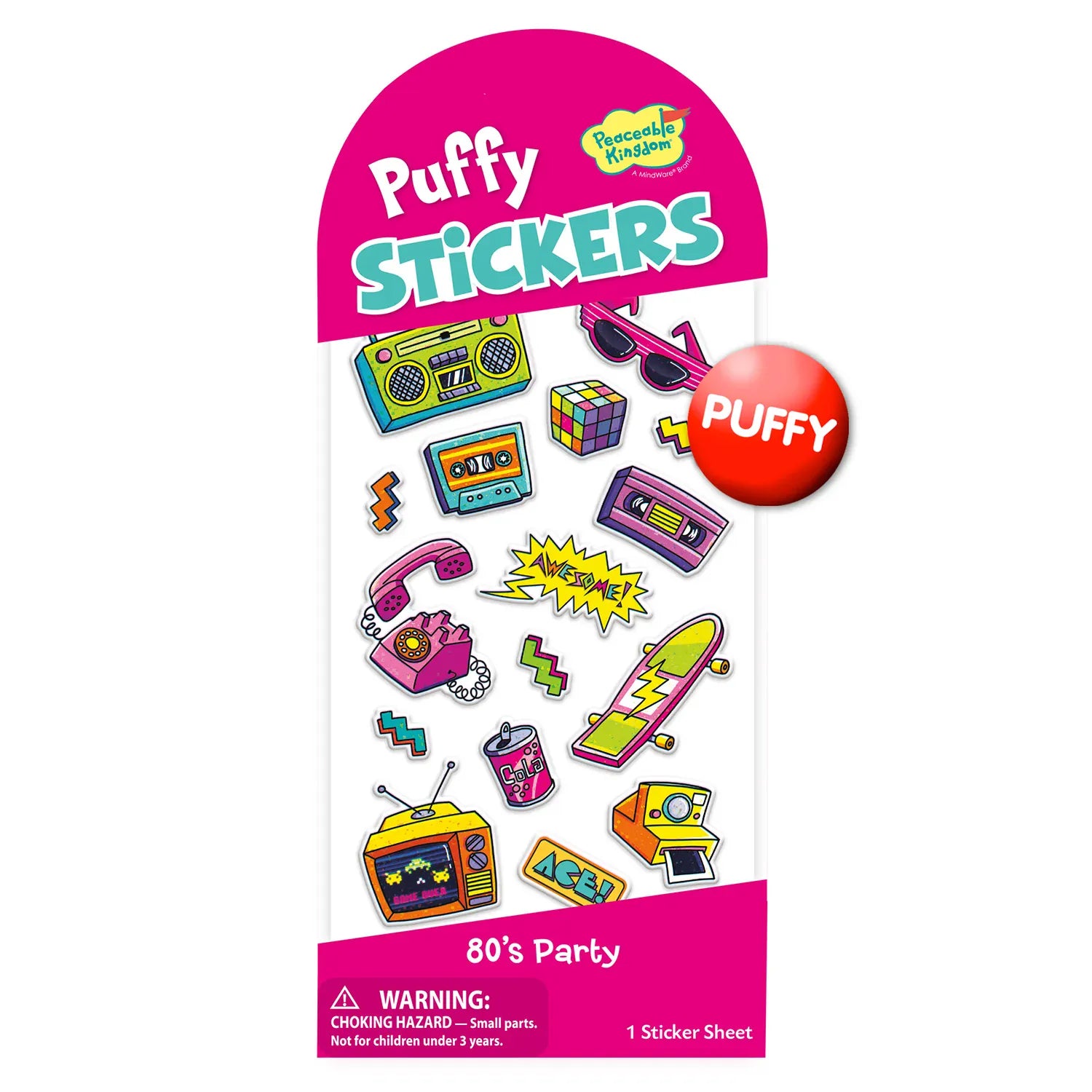 MindWare 80s Party Puffy Stickers
