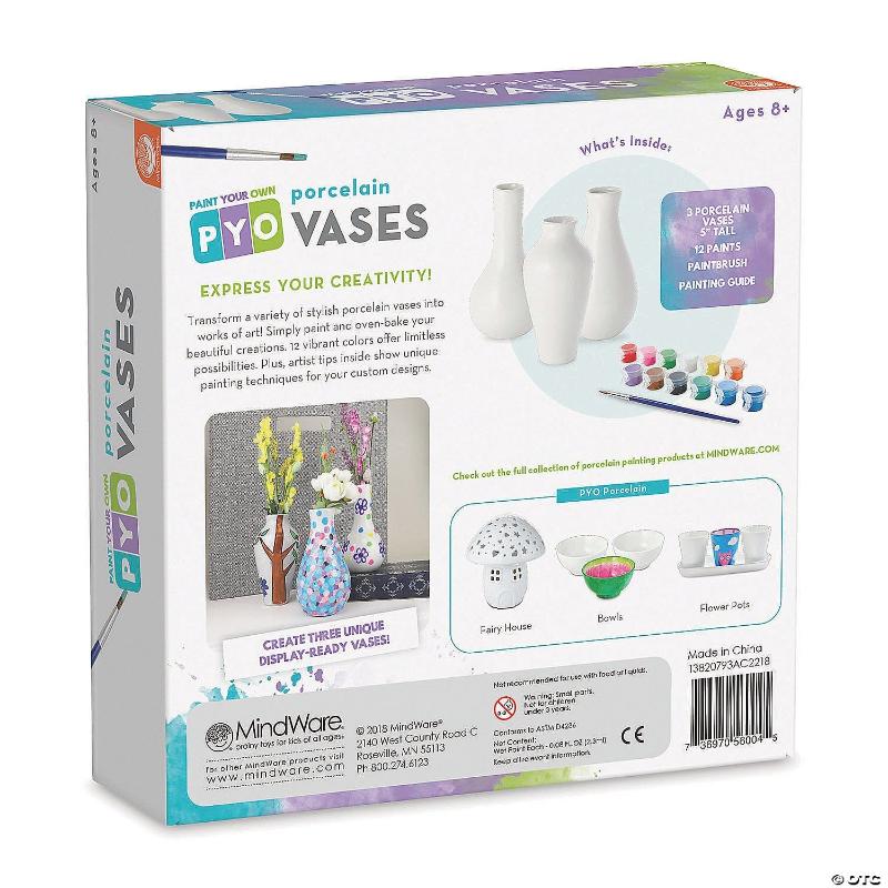 Mindware Coloring & Painting Kits Paint Your Own Vases (Set of 3)