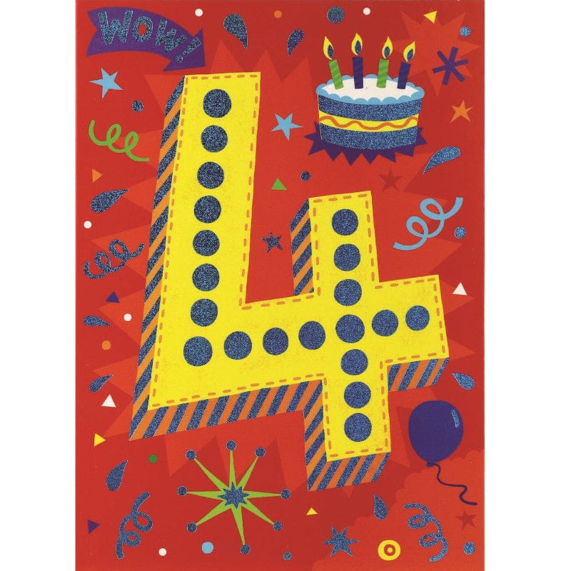 MindWare Gift Enclosure Cards Default Age 4 Foil Lettering Birthday Card