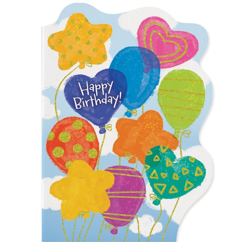 MindWare Gift Enclosure Cards Default Balloon Bouquet Glitter Birthday Card