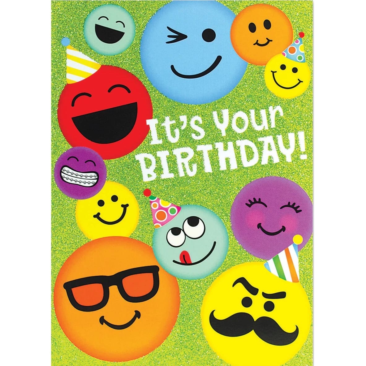 MindWare Gift Enclosure Cards Default Emoticons Glitter Card