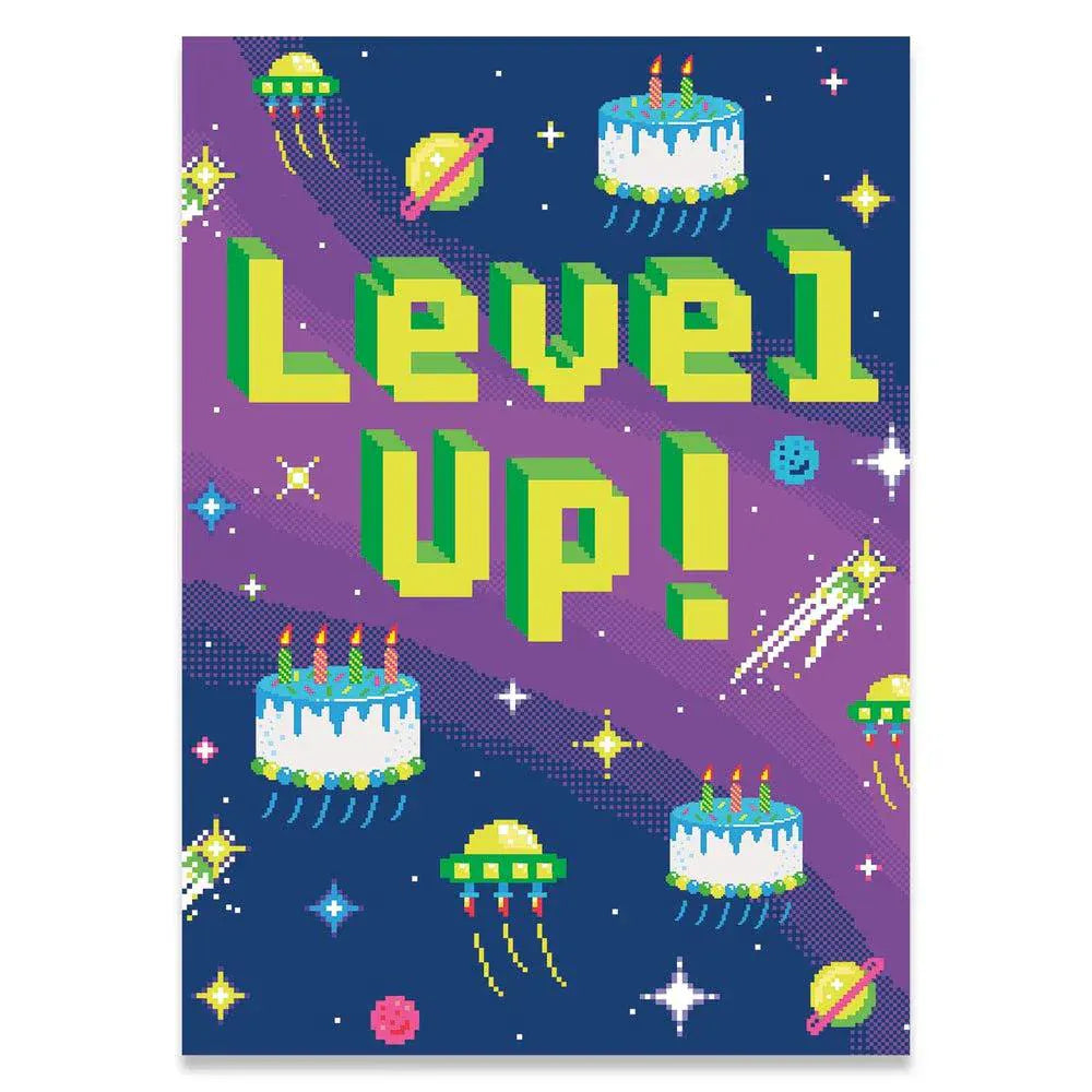MindWare Gift Enclosure Cards Default Level Up Neon Birthday Card