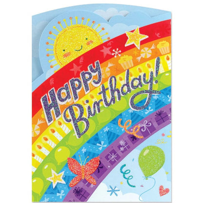 MindWare Gift Enclosure Cards Default Rainbow Tri-Fold Birthday Card