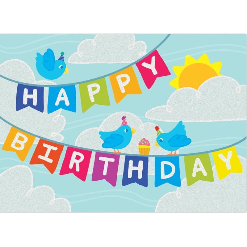 MindWare Gift Enclosure Cards Pennant Glitter Birthday Card