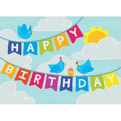 MindWare Gift Enclosure Cards Pennant Glitter Birthday Card